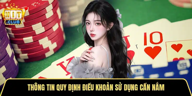 Thông tin quy định điều khoản sử dụng cần nắm